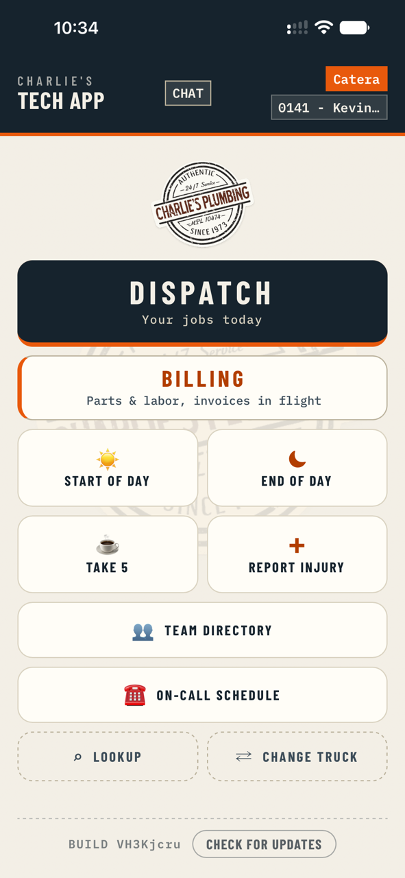 The ServiceProof home screen.
